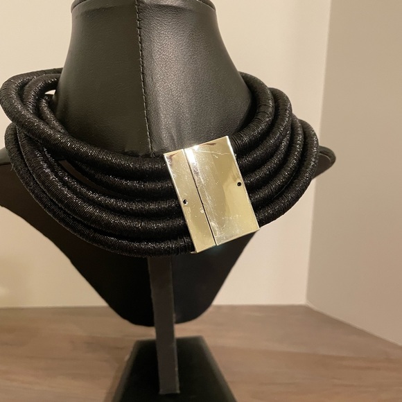 Magnetic Layered Cord Collar Statement Necklace - Picture 6 of 6